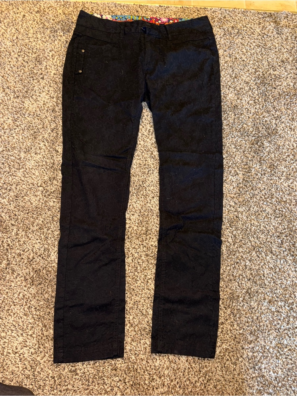 Desigual Black Straight-Leg Women's Pants with Subtle Pattern